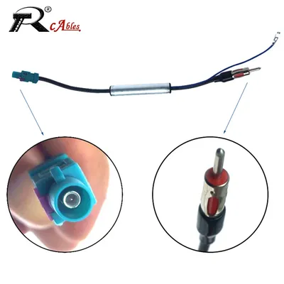 Car Radio Antenna AM/FM Audio Radio Signal Amplifier Dual Fakra to DIN RF Radio Antenna Aerial Adapter Cable for VW Audi Skoda