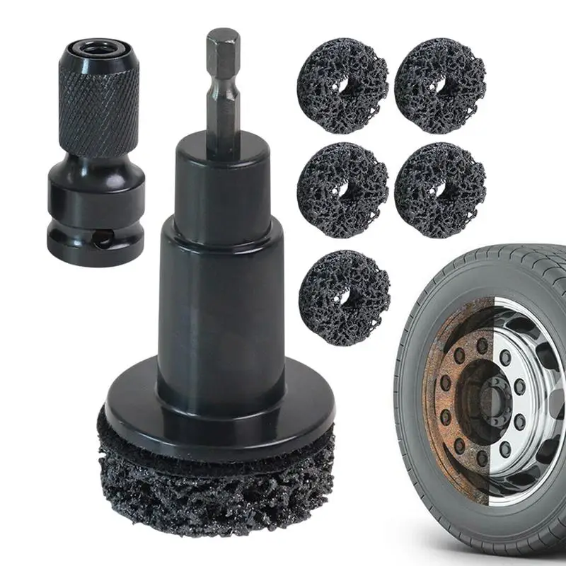 car Wheel Hub Grinder Rust Grinding Removal Tool auto Wheel Hub Brush Brake Grinding Cleaner Kit Rust Remover Polishing Tool