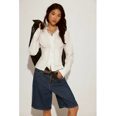 We The Free Little Pintuck Shirt at Free People in Ivory, Size: US 8