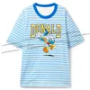 Sommer Beliebte Disney Cartoon Gestreiften Druck Donald Duck Hip Hop T-shirt Y2K Frauen Casual High Street Coole Mode Niedlichen T-shirt