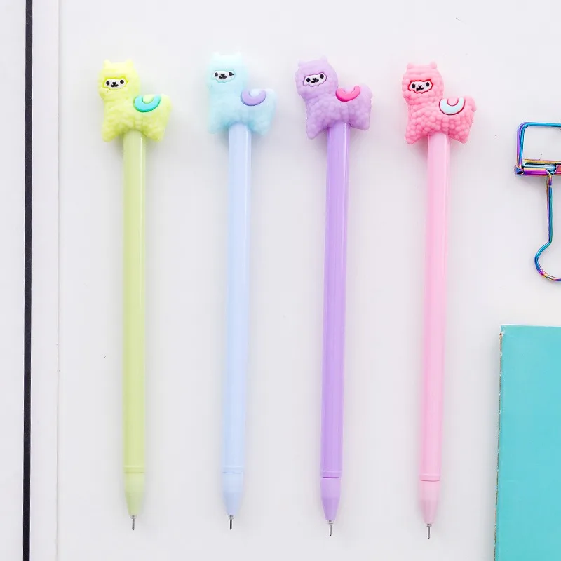 4 Teile/los Kawaii Alpaka Cartoon Gel Tinte Stifte Schule Büro Schriftlich Liefert Geschenk Schreibwaren Nette Stift Kinder Preise Nette Stifte Image