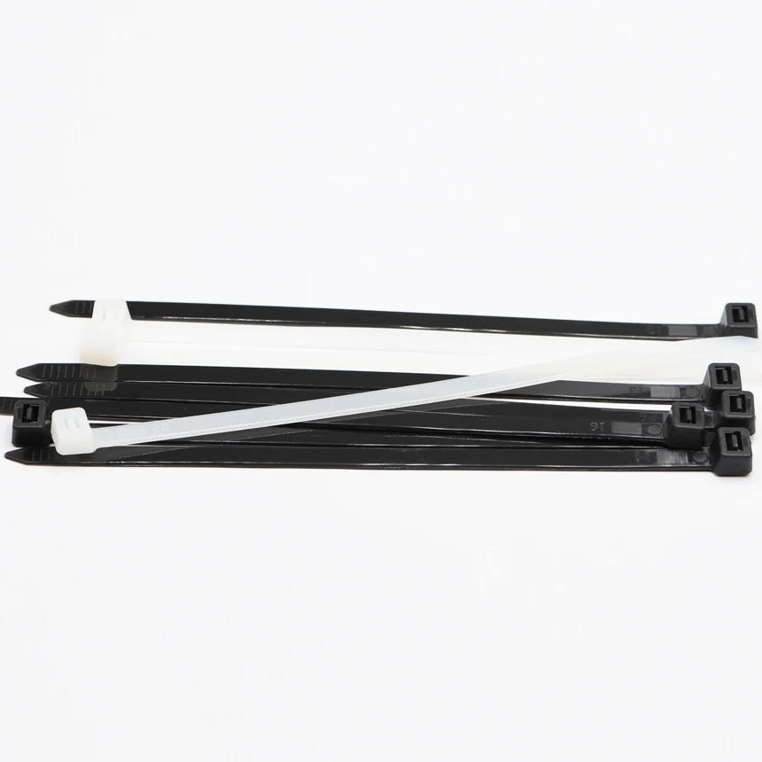 8*150/200/250/300/350/400/450/500mm 7,2mm Breite Schwarz Weiß Selbstsichernde Nylon Kunststoff Strap Wrap Ziptie Befestigen Kabelbinder Kabelbinder Image