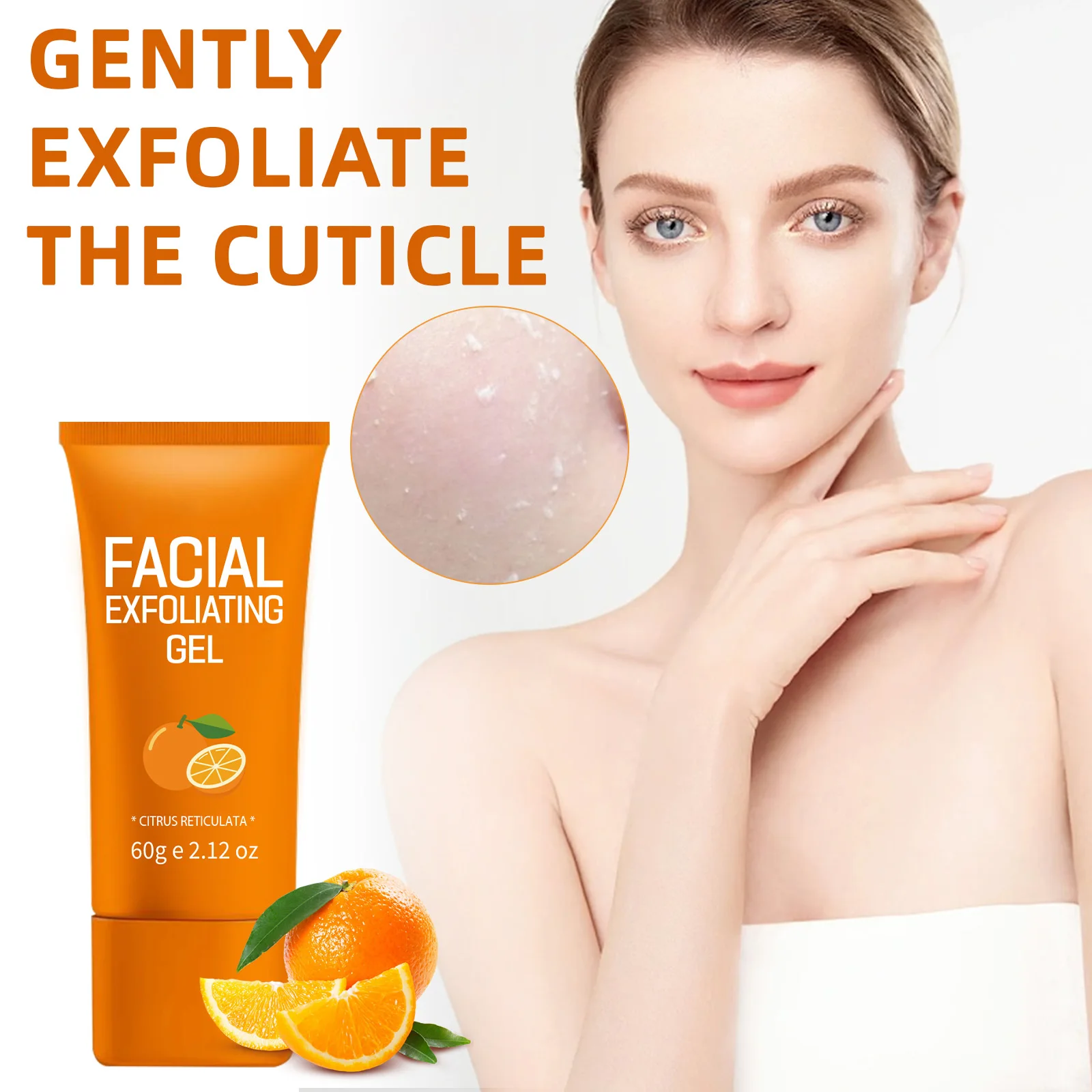 Sanftes Peeling-Gel für das Gesicht, frischer und bezaubernder Orangengeschmack, beseitigt hartnäckiges Schmutz, reduziert die Porengröße Image