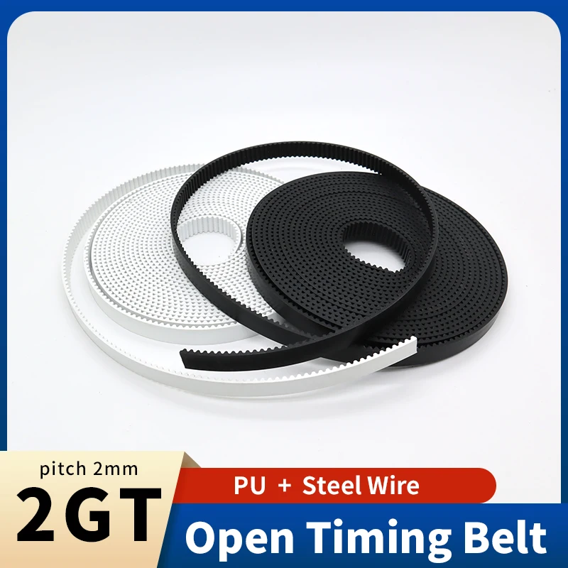 2GT Offener Riemen GT2 Zahnriemen Breite 5mm 6mm 9mm 10mm 15mm 30mm 2M 2MGT Polyurethan-Stahl PU-Riemen 3D-Druckerriemen 2GT Offener Riemen Image