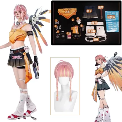       Ovewa tch Cosplay Mercy KDA Skin League of Legends Collab Outfits Perücke Anime Spiel Frau Kostüm für Con Halloween Event Image