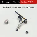 Corona digitale con cavo albero per Apple Watch Series 7 8 9 41mm 45mm LTE GPS Custodia in alluminio Dado Parti di riparazione di ricambio
