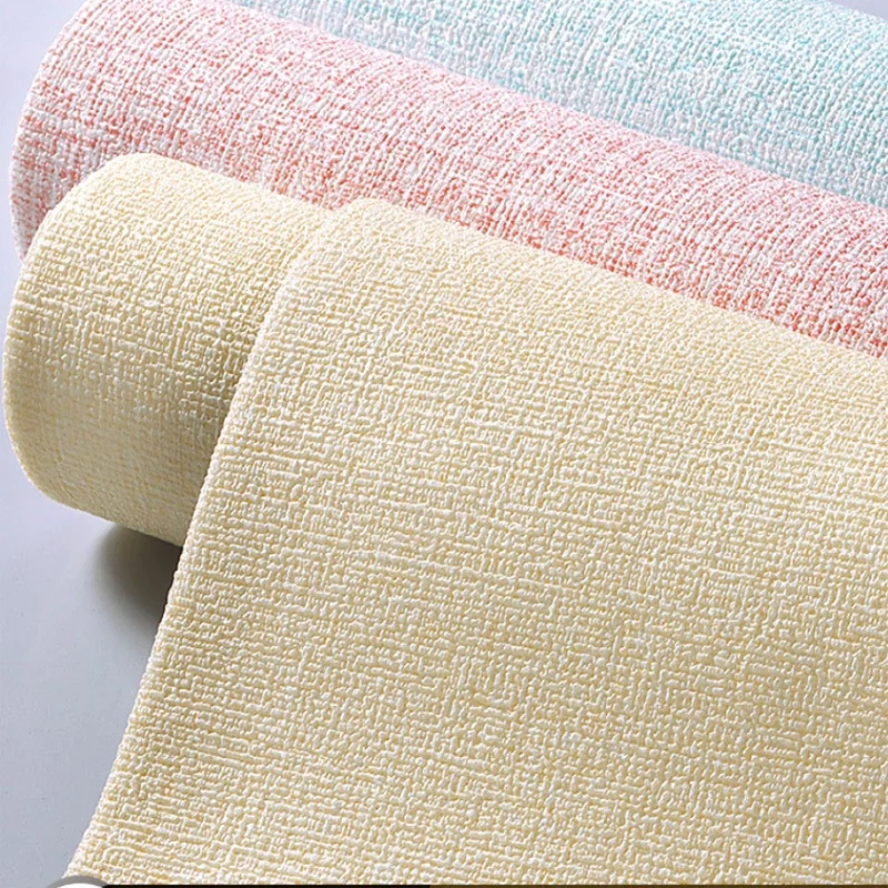 Leinen 3D-Schaum-Wandaufkleber, PVC, verdickt, wasserdicht, feuchtigkeitsbeständig, Tapete für Wohnzimmer, Badezimmer, Schlafzimmer, Wohnheim-Dekoration Image