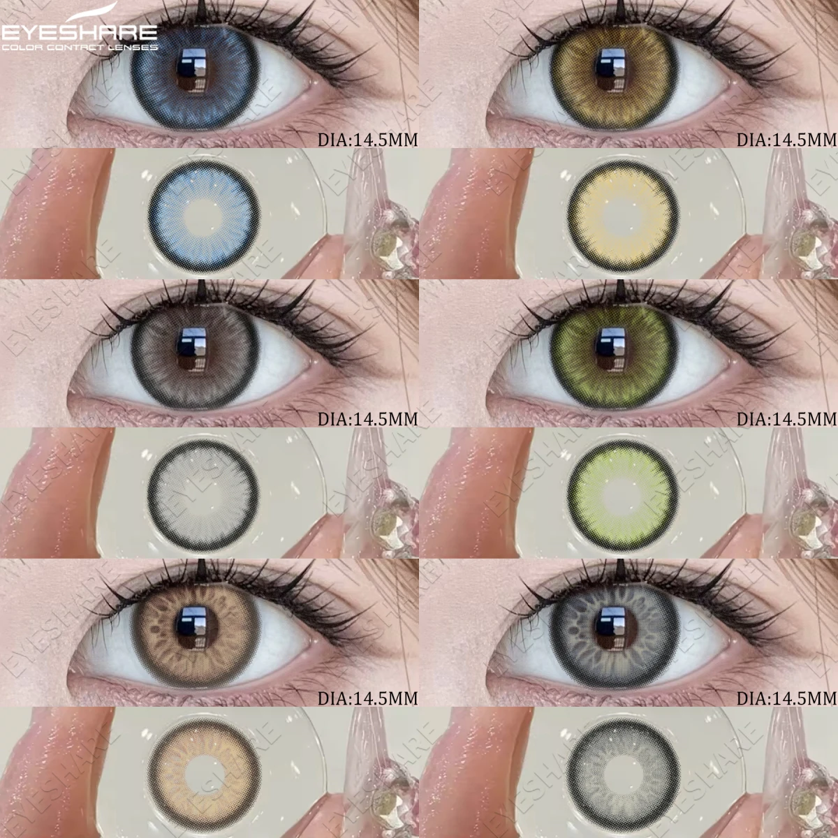 EYESHARE Farbe natürliche blaue farbige Kontaktlinsen, jährliche Augen, Kosmetik, Farblinse für den täglichen Gebrauch, modische graue Linsen Image