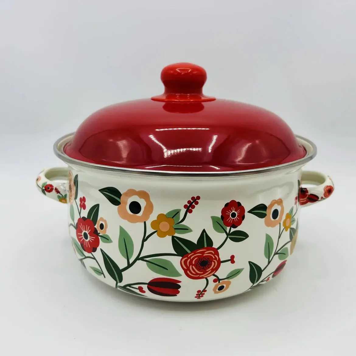 Emaille Verdickter Eintopf Topf Haushalt Küche Kochgeschirr Kochen Nudeln Heiße Milch Baby Ergänzung Suppentopf Image