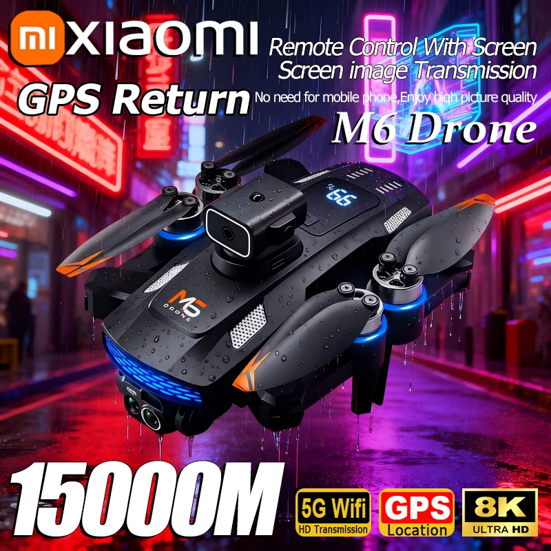 Xiaomi M6 RC Drohne 8K Luft HD Dual Kamera 5G WIFI Intelligente Hindernisvermeidung mit Bildschirm GPS Ruturn Bürstenlose Power Drone