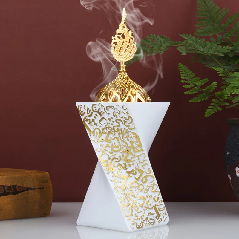Kreativer Weihrauchbrenner aus Kunstharz, Schlafzimmer-Ornament, Vintage-Aromatherapie-Brenner, geeignet für Büro-Desktop-Dekoration, Aromatherapie Image