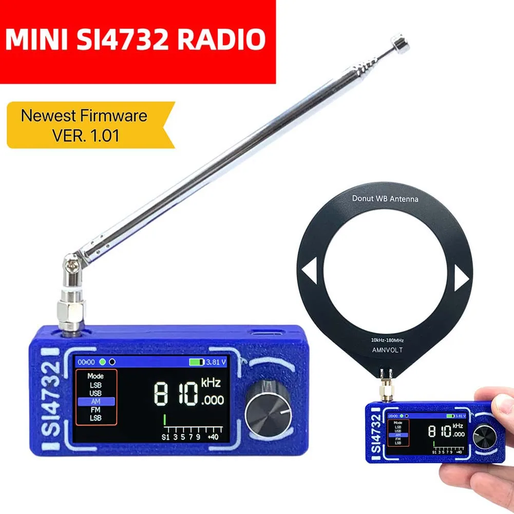 Mini SI4732 Vollbandradio, 1,9 Zoll IPS, hochauflösender Farbbildschirm, Helligkeitseinstellung der Hintergrundbeleuchtung, 800-mAh-Akku, Radio Image