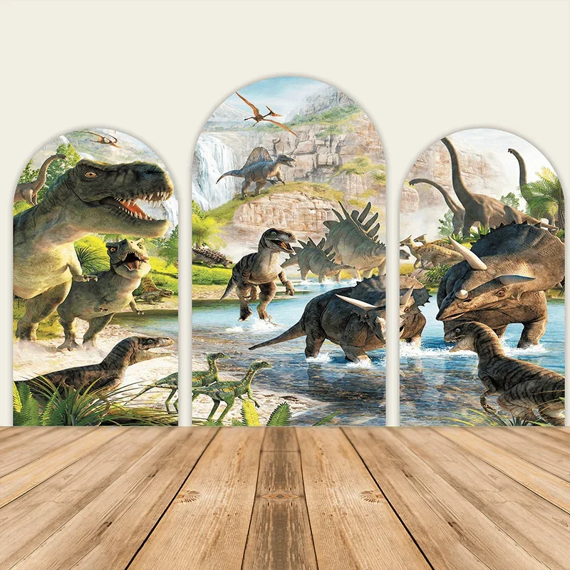 VIKAMA gewölbter Hintergrund, Abdeckung für Jungen, Geburtstag, Dinosaurier-Themen-Hintergrund, Dekoration, Fotografie, gewölbter Hintergrund Image