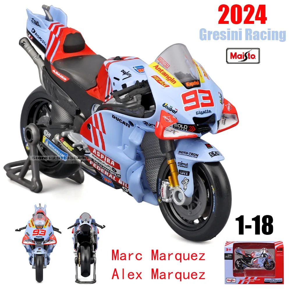 Nudeln 1:18 # 93 Marc Marquez # 73 Alex Marquez 2024 Gresini Racing Moto GP Gusslegierung Motorrad Modellsammlung Geschenkspielzeug Image
