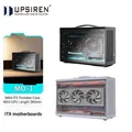 Custodia per computer UPSIREN MD-1 ITX, supporto alimentatore SFX/scheda madreITX/scheda grafica (L) ≤ 380 mm/custodia portatile trasparente lateralmente