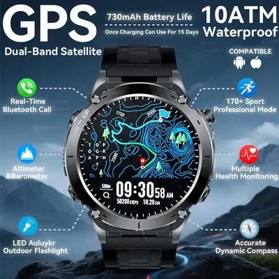 2025 neue Für HUAWEI Xiaomi Original Premium Outdoor Smart Uhr GPS Sport Fitness Gesundheit Schwimmen Wasserdicht Anruf GPS Smartwatch Image