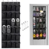 Schuh-Organizer über der Tür, 24 große atmungsaktive Netztaschen, platzsparender hängender Aufbewahrungshalter, Schrankregal-Aufhänger