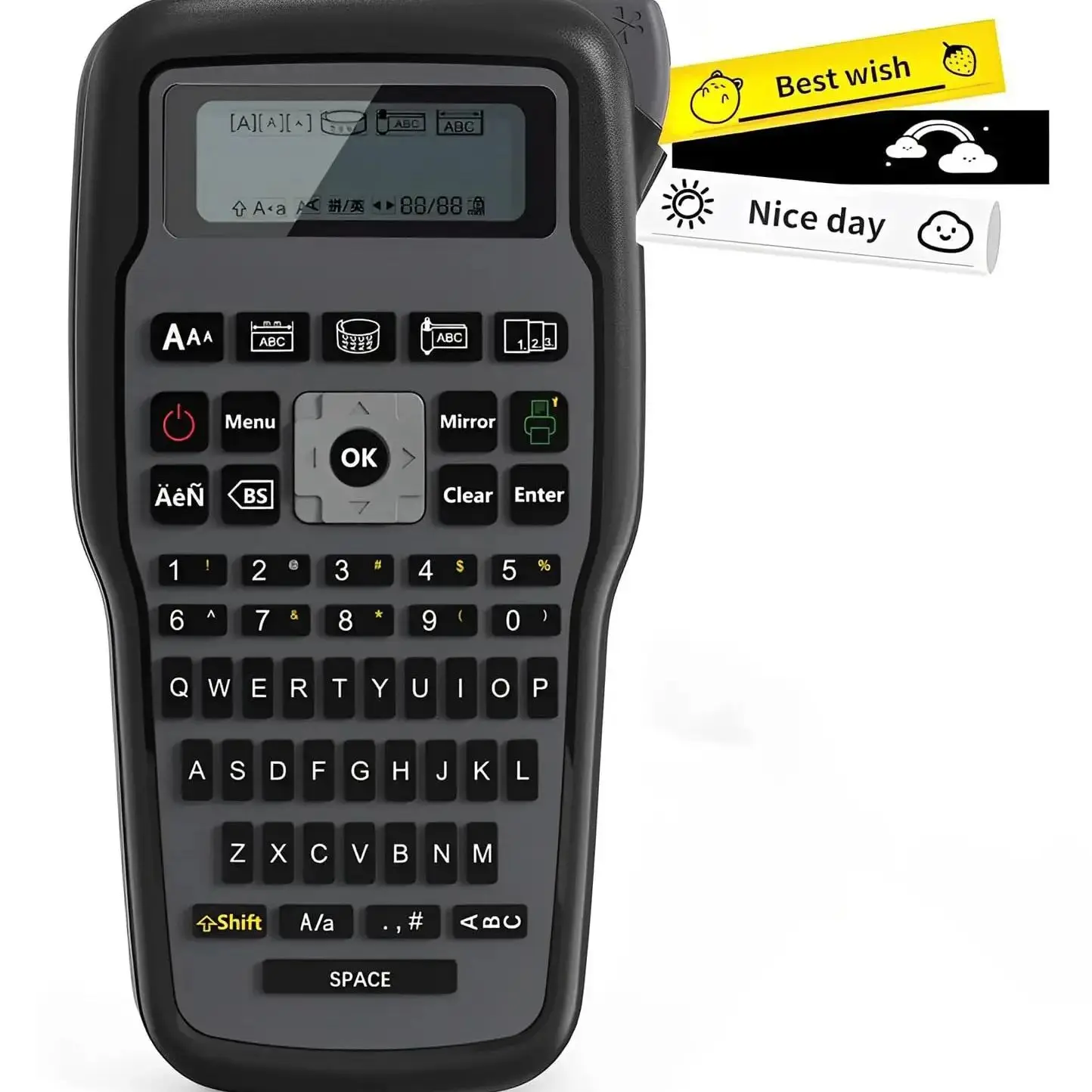E1000pro industrieller etiketten hersteller drucker kompatibel bruder TZ-231 thermo transfer druck mit qwerty tastatur home office Image