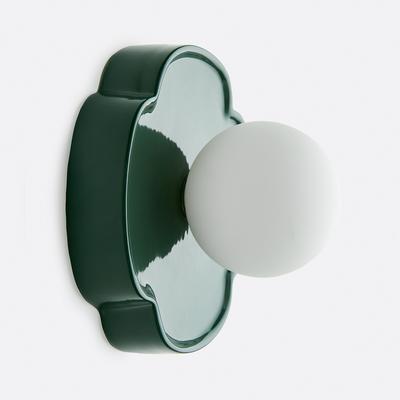 Holi Flower Wall Light in Ceramic and Opaline Glass