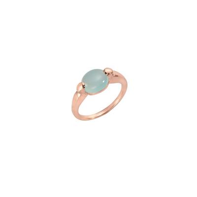 Jamelli Ring Silber 925 rosé-vergoldet mit echtem Paraiba Chalcedon 10x8mm Image