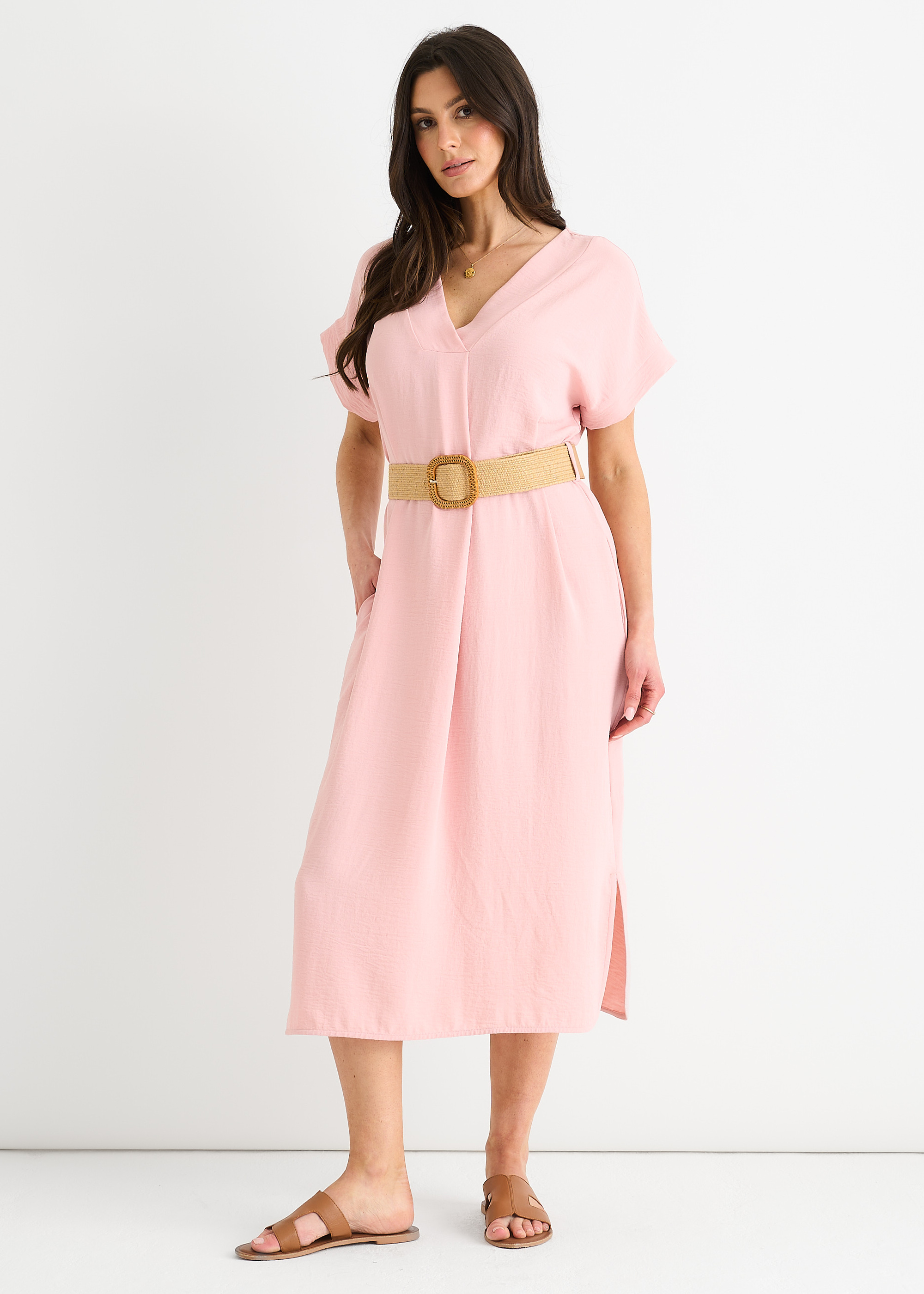 Blush Air Flow Übergroßes Kleid mit Gürtel Image