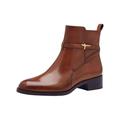 Stiefelette TAMARIS "Tamaris Stiefelette Leder", Damen, Gr. 37, braun (cognac), Leder, casual, Schuhe