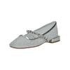 Riemchenballerina ALMA EN PENA "ALMA EN PENA Ballerinas Textil", Damen, Gr. 40, silber, Textil, casual, Schuhe
