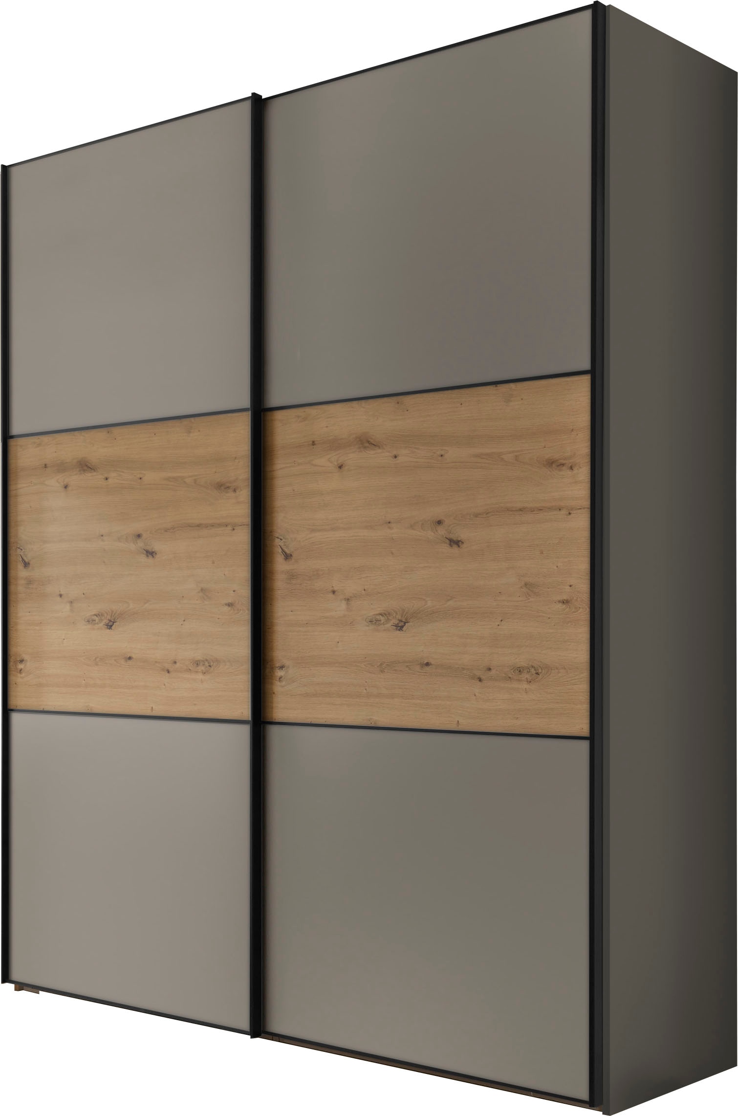 Schwebetürenschrank STAUD "Includo, Made in Germany", dekor saphir, artisan eiche, B:200cm H:222cm T:68cm, Holzwerkstoff, Schränke, Mit vier verschiedenen Ausstattungsvarianten Image