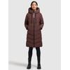 Steppmantel KHUJO "MIKIA", Damen, Gr. XXL, rot (weinrot), 100% Polyester, unifarben, casual, regular fit knielang, Langarm eingesetzt elastischer Bund mit Windstopper, Mäntel