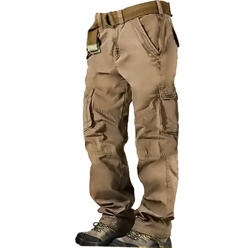 Herren Cargo-Hosen Hose Knöpfe Mehrere Taschen Einfach tragbar Outdoor Täglich Campen und Wandern Mode Klassisch Schwarz Gelb Image