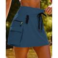 Per donna Gonne cargo Gonne da esterno Estate Esterno Vestibilità regolare Asciugatura Rapida Leggero Elastico Traspirante Gonna Elastico in vita Nero Bianco Tennis Golf Corsa XS S M L XL