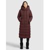 Steppmantel KHUJO "TYNSE", Damen, Gr. M, rot (weinrot), Web, 100% Polyester, unifarben, casual, regular fit wadenlang, Langarm eingesetzt elastischer Bund mit Windstopper, Mäntel