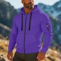 Per uomo Felpa con cappuccio Felpa con cappuccio e zip corta Felpa con cappuccio in pile Felpa con cappuccio tattica Nero Bianco Verde militare Rosso Borgogna Con Cappuccio Semplice Cerniera