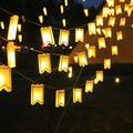 1 pz. Stringa di luci decorative per atmosfera da campeggio solare da esterno, 5 m-20 LED/10 m-40 LED, per balcone, terrazza, cortile, giardino, tenda, matrimonio, festival