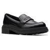Slipper CLARKS "Orinoco 3", Damen, Gr. 42, schwarz, Leder, unifarben, klassisch, Schuhe, Loafer, Slipper mit weicher Lederinnensohle