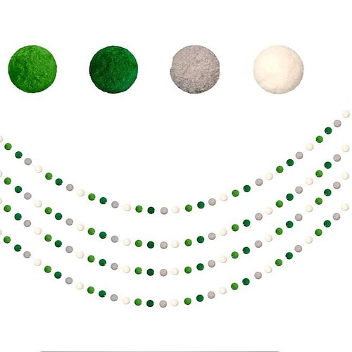 4 Stück Wollfilz-Kugelgirlande, bunte Pompons, 2,05 m lang, 24 Kugelgirlande für Feiertagspartys, Weihnachten, Halloween, Klassenzimmer, Thanksgiving Image