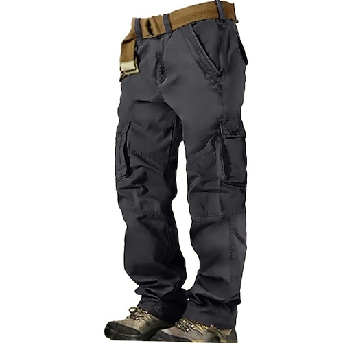 Herren Cargo-Hosen Hose Knöpfe Mehrere Taschen Einfach tragbar Outdoor Täglich Campen und Wandern Mode Klassisch Schwarz Gelb Image