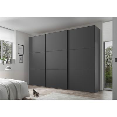Schwebetürenschrank STAUD "Includo, Made in Germany", grau (dekor vulkan), B:249cm H:222cm T:68cm, Holzwerkstoff, Schränke, Mit vier verschiedenen Ausstattungsvarianten Image