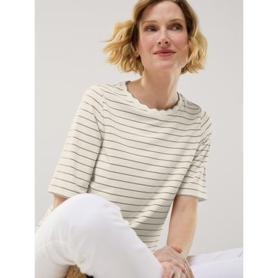 Walbusch Damen Ringel-Shirt Wellenband Weiss gestreift Image