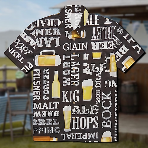 Bayerisch München Deutsch Hawaii-Hemden Aloha-Hemd Dirndl-Print Grafik für Herren Erwachsene 3D-Druck für Karneval Oktoberfestbier Urlaub Party Image