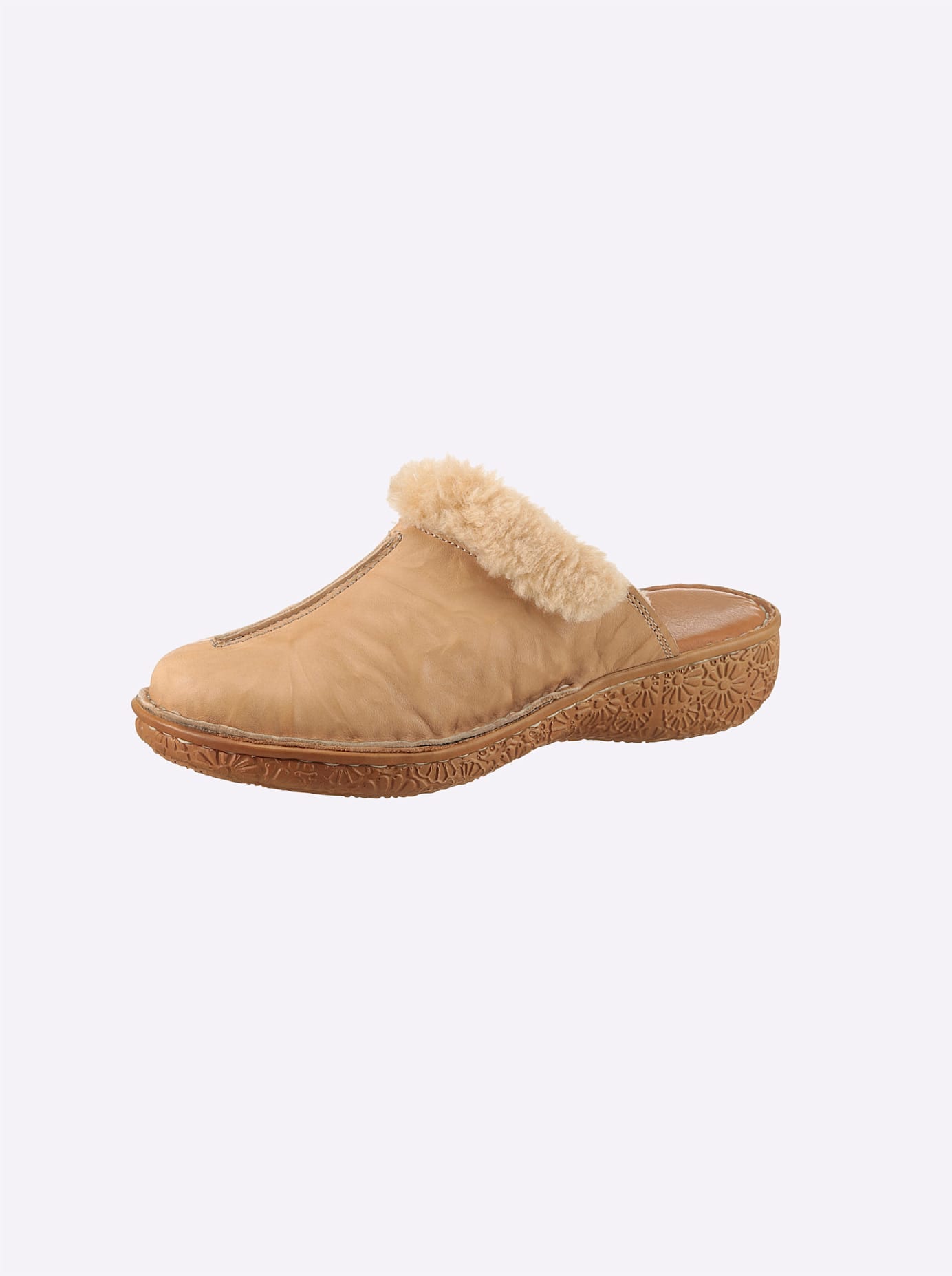 Pantoffel CLASSIC, Damen, Gr. 42, beige, Glattleder, Leder, Rindsleder, Schuhe