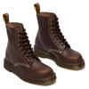 Schnürboots DR. MARTENS "1460 Pascal 8 Eye Boot", Damen, Gr. 41, braun (dunkelbraun), Leder, klassisch, Schuhe, Schnürboots, Freizeitschuh mit Blockabsatz und Anziehlasche