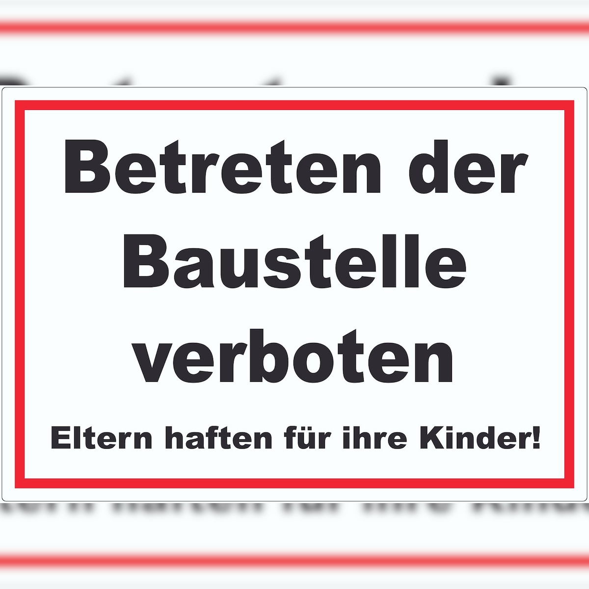HB-Druck Betreten der Baustelle Schild schwarz-weiß-rot A0 (841x1189mm) Image