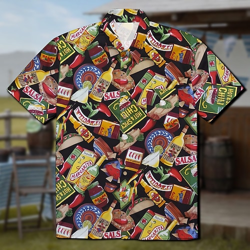 Hawaii-Hemden Aloha-Hemd Bayerisch München Deutsch alpin Grafik für Herren Erwachsene 3D-Druck für Karneval Oktoberfestbier Strand Urlaub Party Image