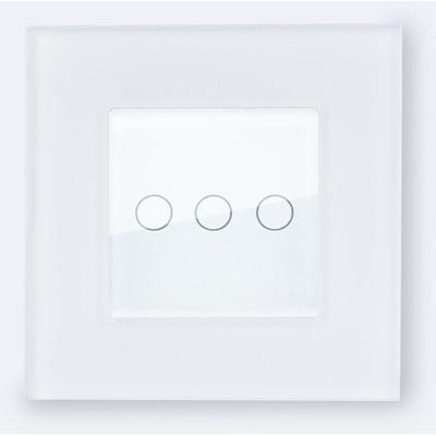 Schalter Touch Dreifach mit Glasrahmen Modern Weiß Image