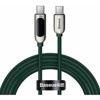Baseus USB Typ C - USB Typ C Kabel 100W (20V / 5A) Power Delivery mit Display Powermeter 2m grün Image