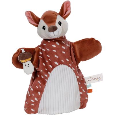 Schmusetuch NICI "My first NICI, Handpuppe Rehkitz 2in1 26x25 cm", Baby, braun, Plüsch, Polyester, Schnuffeltücher, sanfte Materialmix aus glattem und geripptem Plüsch