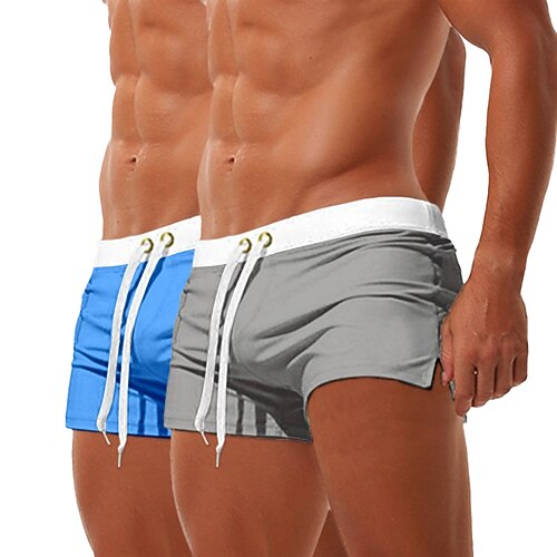 Herren Badehosen Badeshorts Boardshorts Shorts Strandshorts Kordelzug Elastischer Bund Reißverschlusstasche Einfarbig Schnelltrocknend Atmungsaktiv Knielang Lässig Täglich Strand Urlaub Mode 1 2 Image