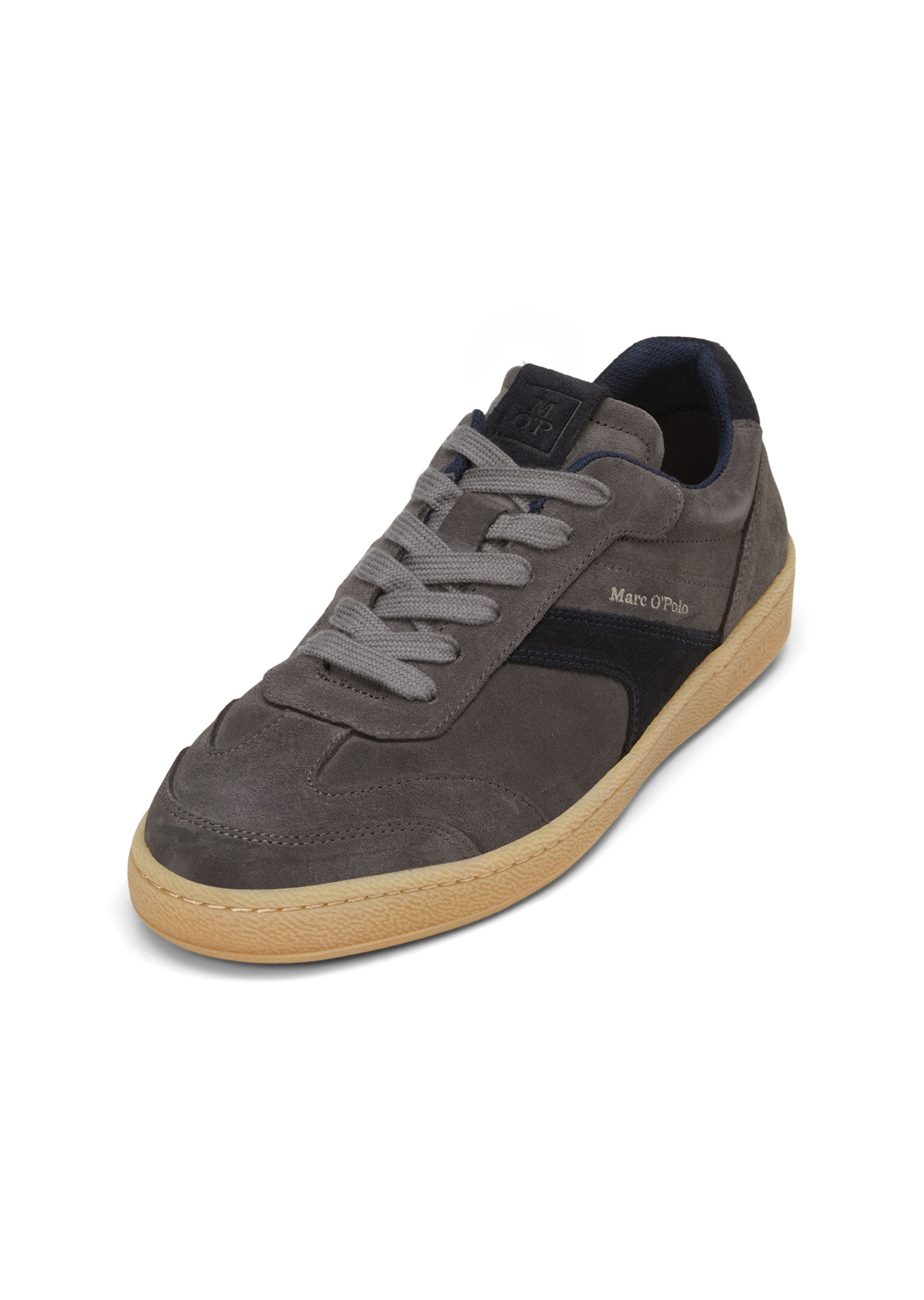Sneaker MARC O'POLO "aus softem Veloursleder", Herren, Gr. 41, blau (berlin breeze, navy), Obermaterial: 100% Leder (Rind), unifarben, Schuhe