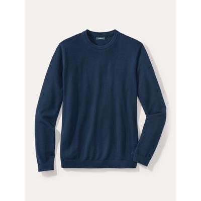 Walbusch Herren Rundhals-Pullover Merino Extrafein Blau Image
